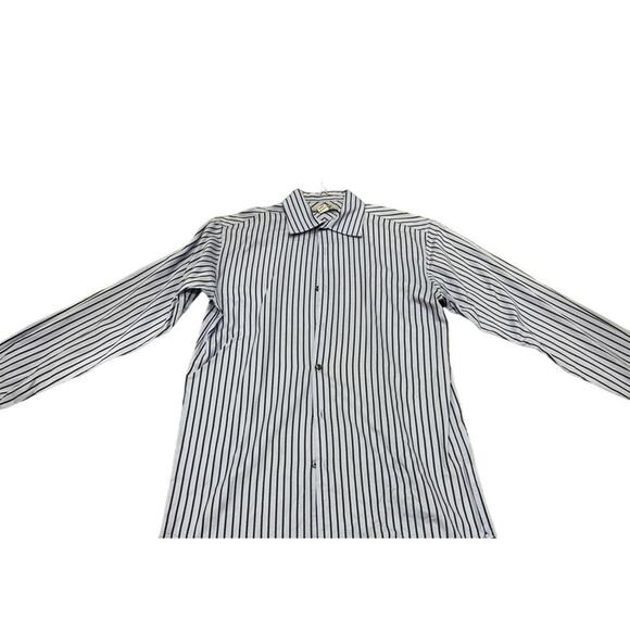 DKNY Kids 18 Blue and Black Striped Collared Long Sleeve Dress Shirt - Picture 2 of 11